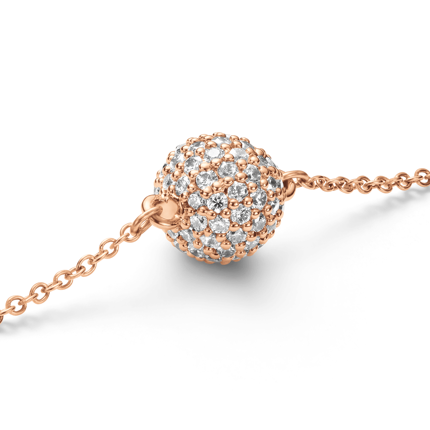 Pavé Crystal Pendant Bracelet Rose Gold
