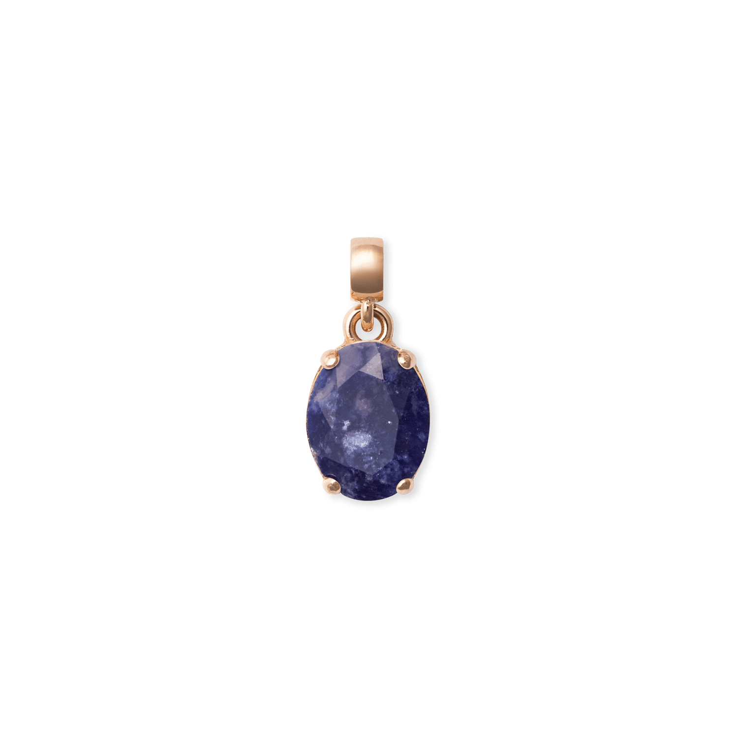 Blue Spot Oval Rose Gold Charm