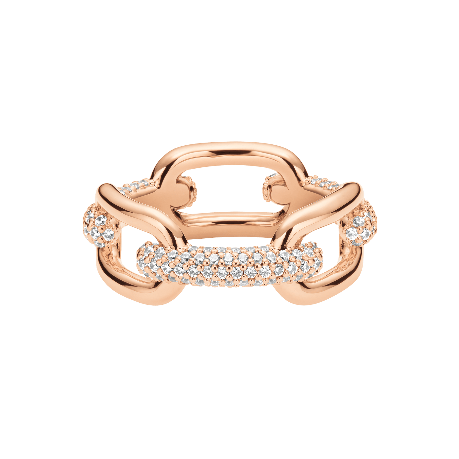 Crystal Link Ring Rose Gold