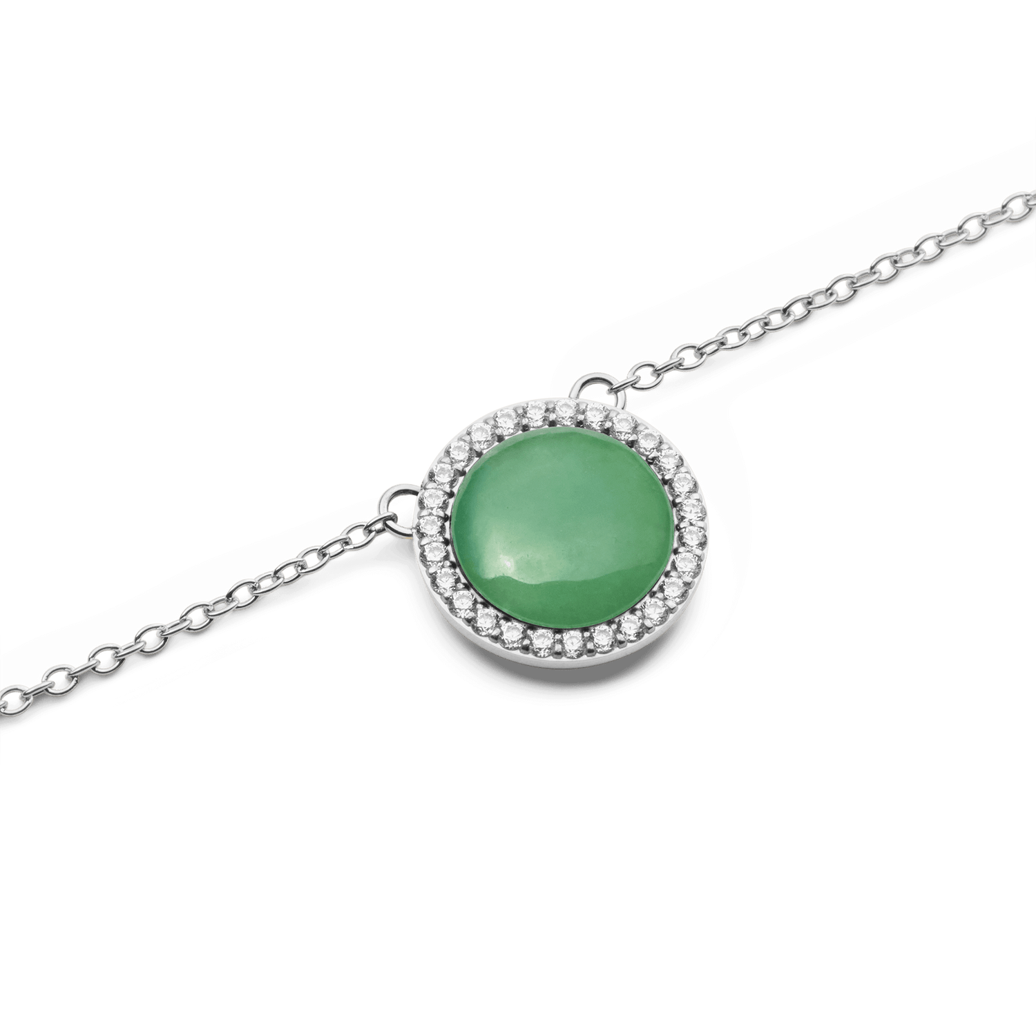 Audrey Necklace Jade Silver