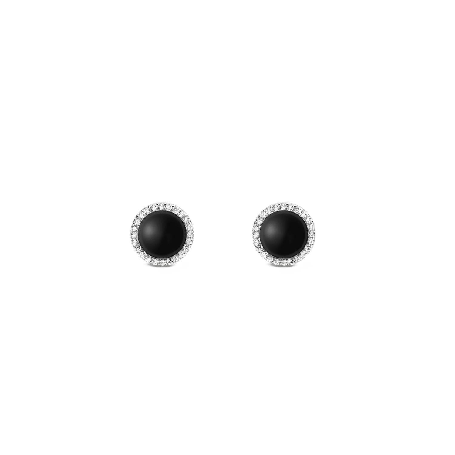 Audrey Earrings Black Agathe Silver