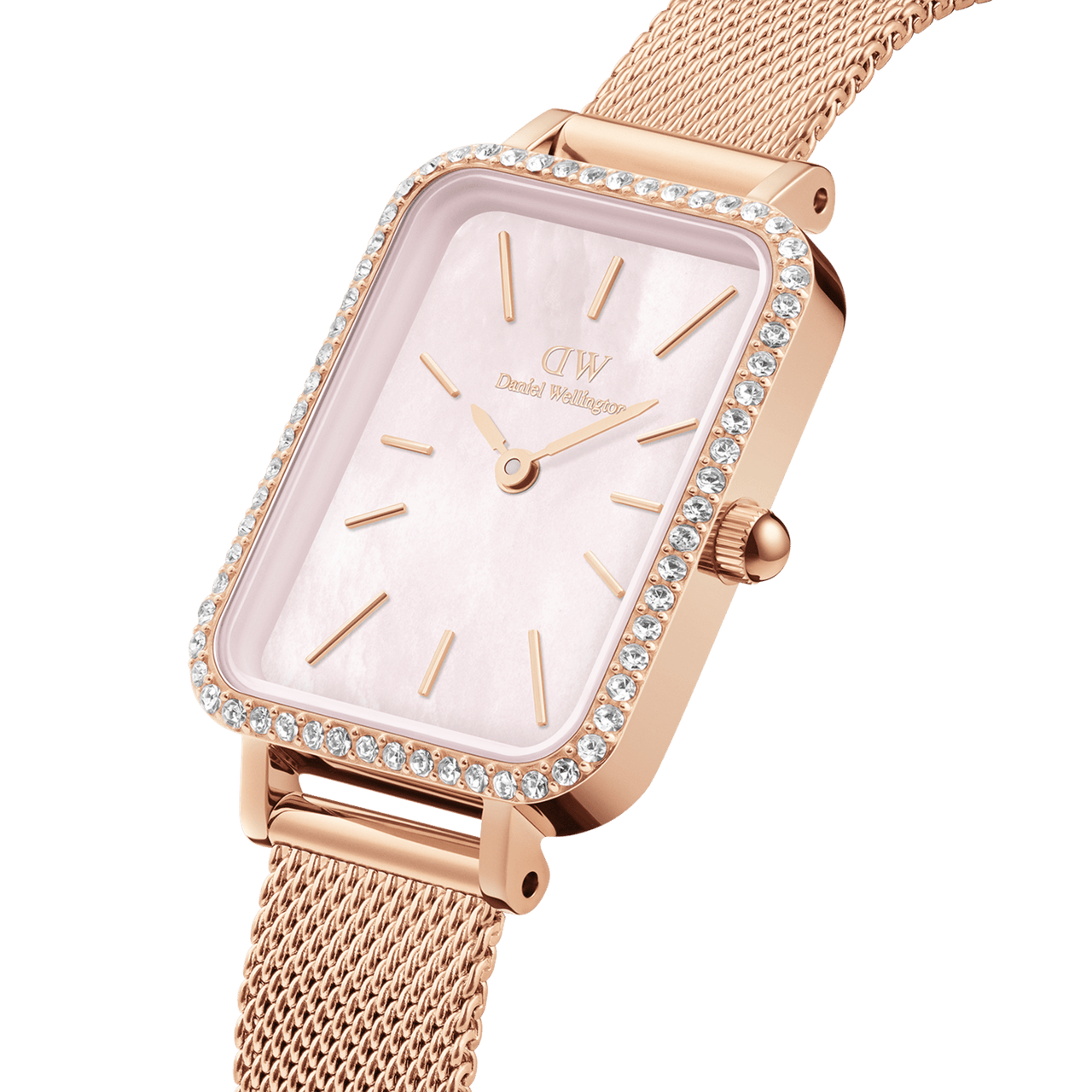 Quadro Lumine Bezel Melrose Pink MOP – Daniel Wellington