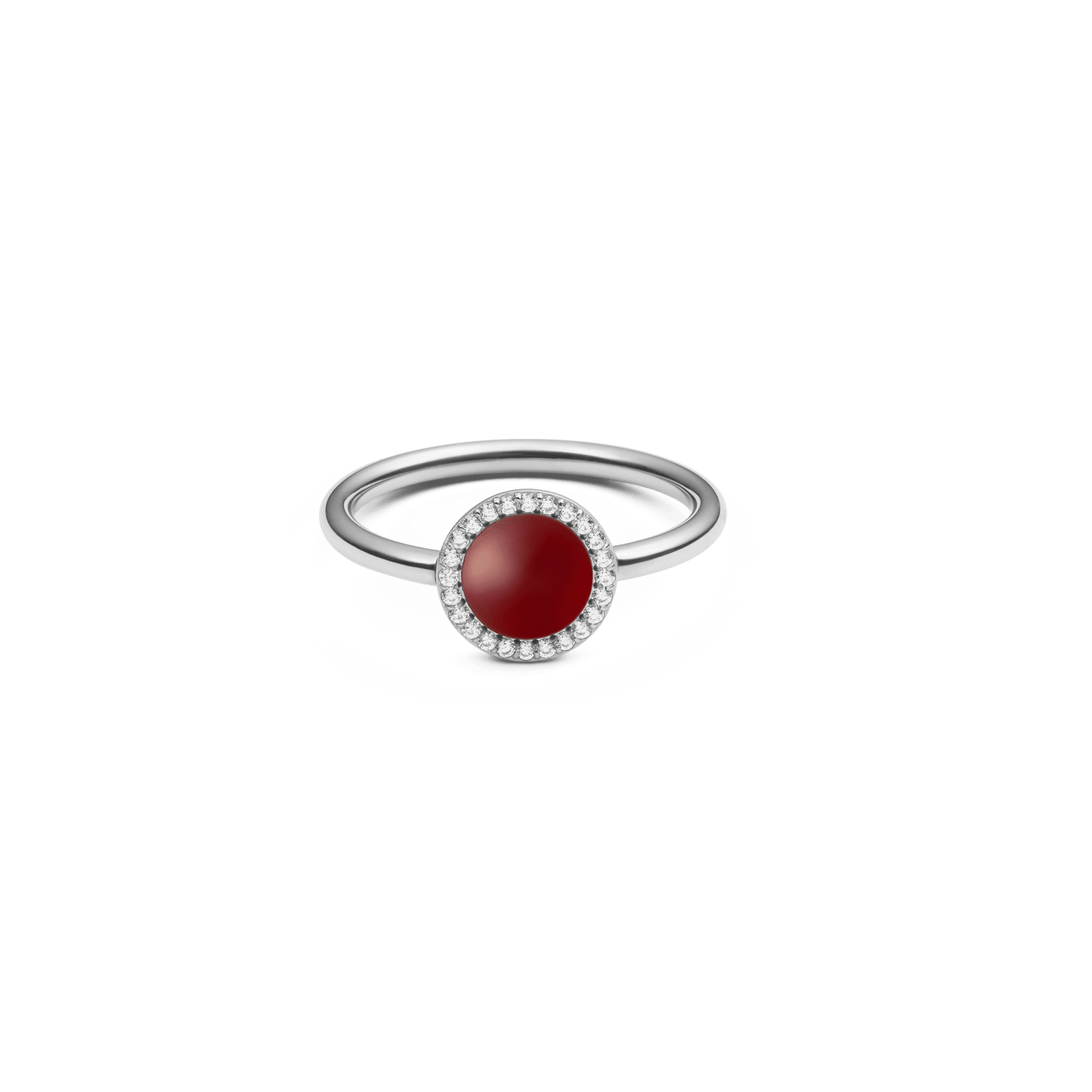 Audrey Ring  Red Agathe Silver