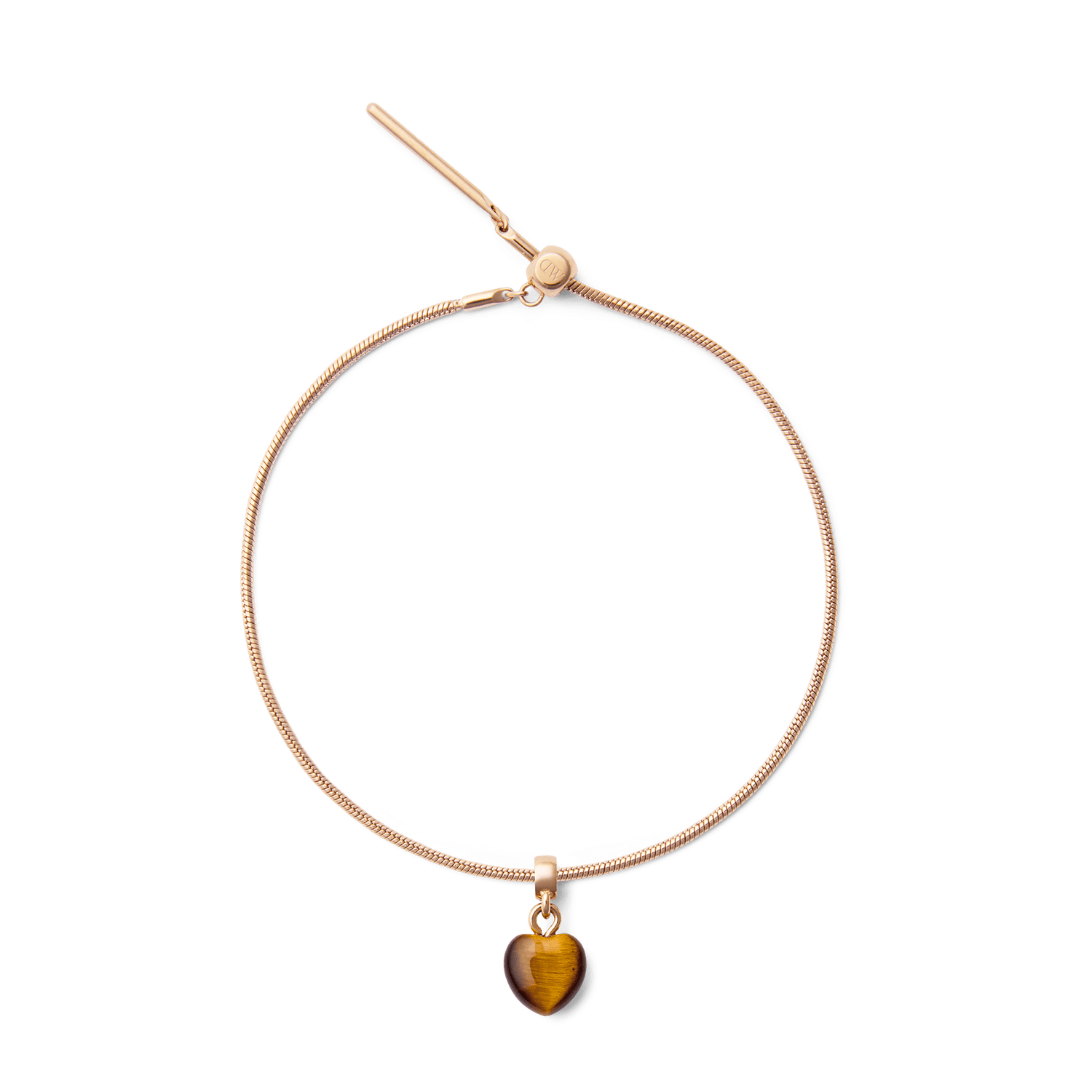 Tiger eye Heart Rose Gold Charm