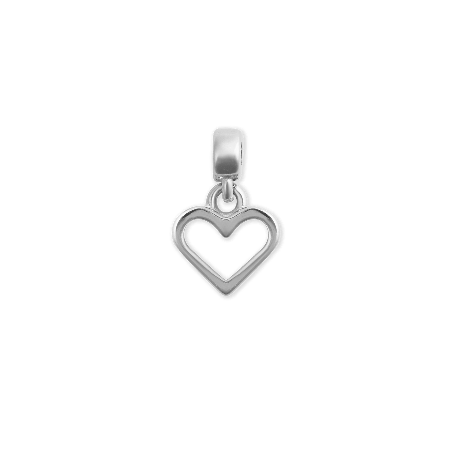 Heart Contour Charm Silver