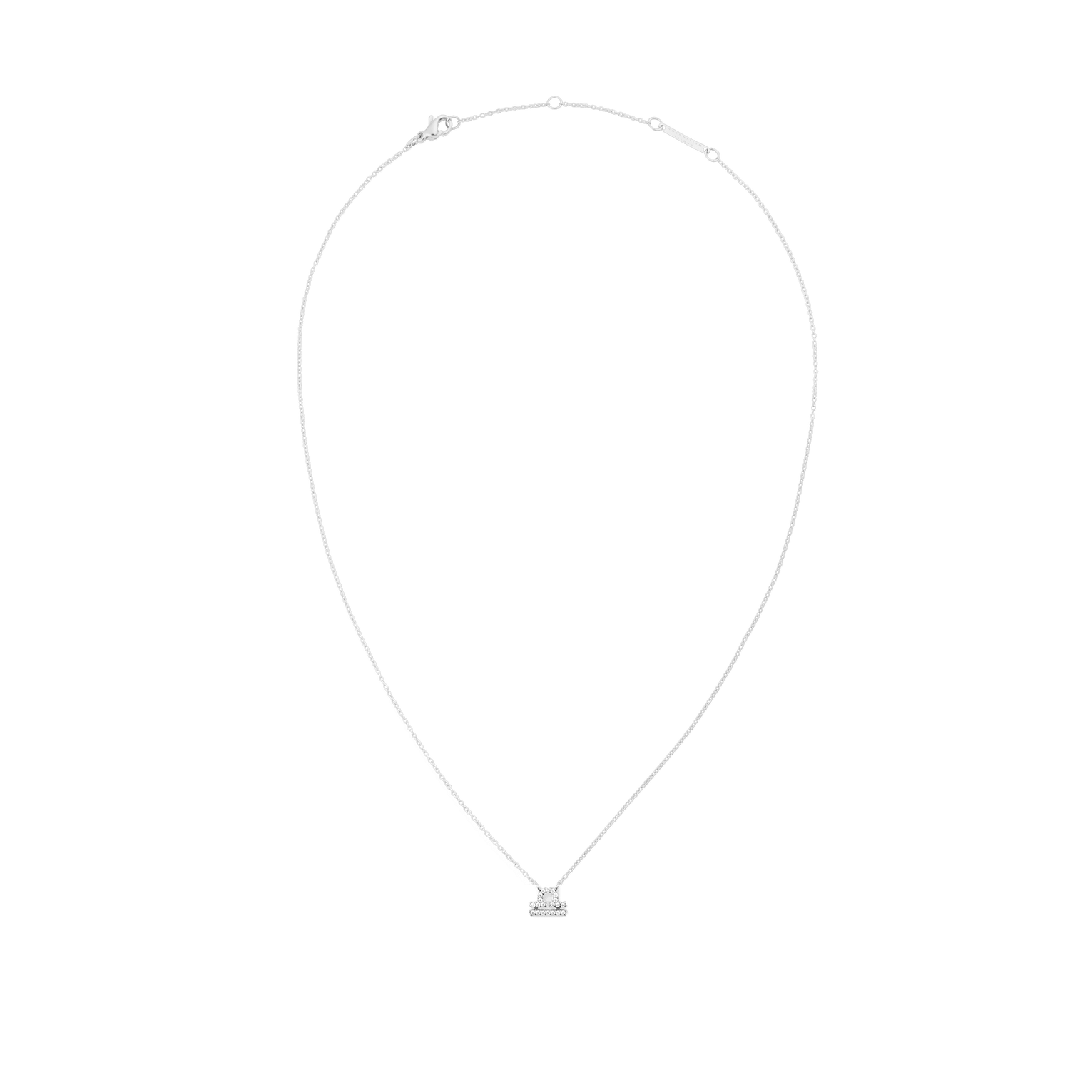 Crystal Zodiac Chain Necklace Silver